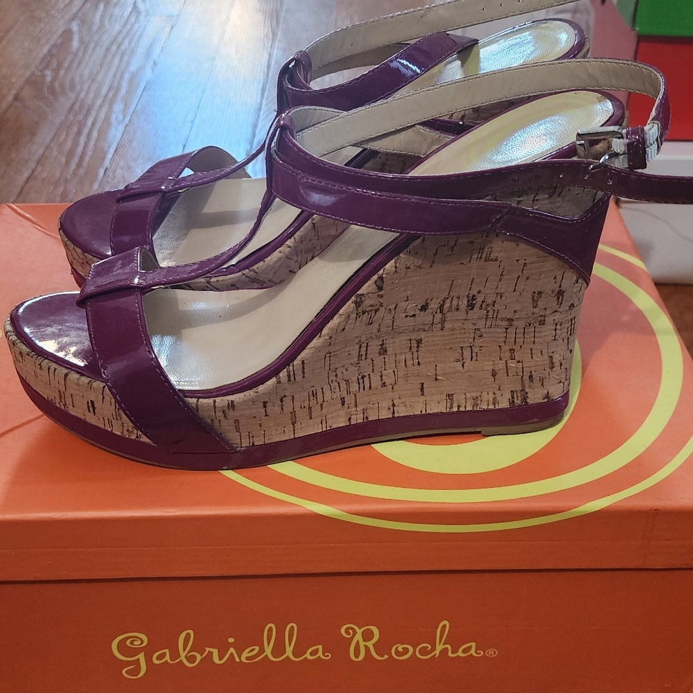 Gabrielle Rocha Shanen Wedge - Purple Patent